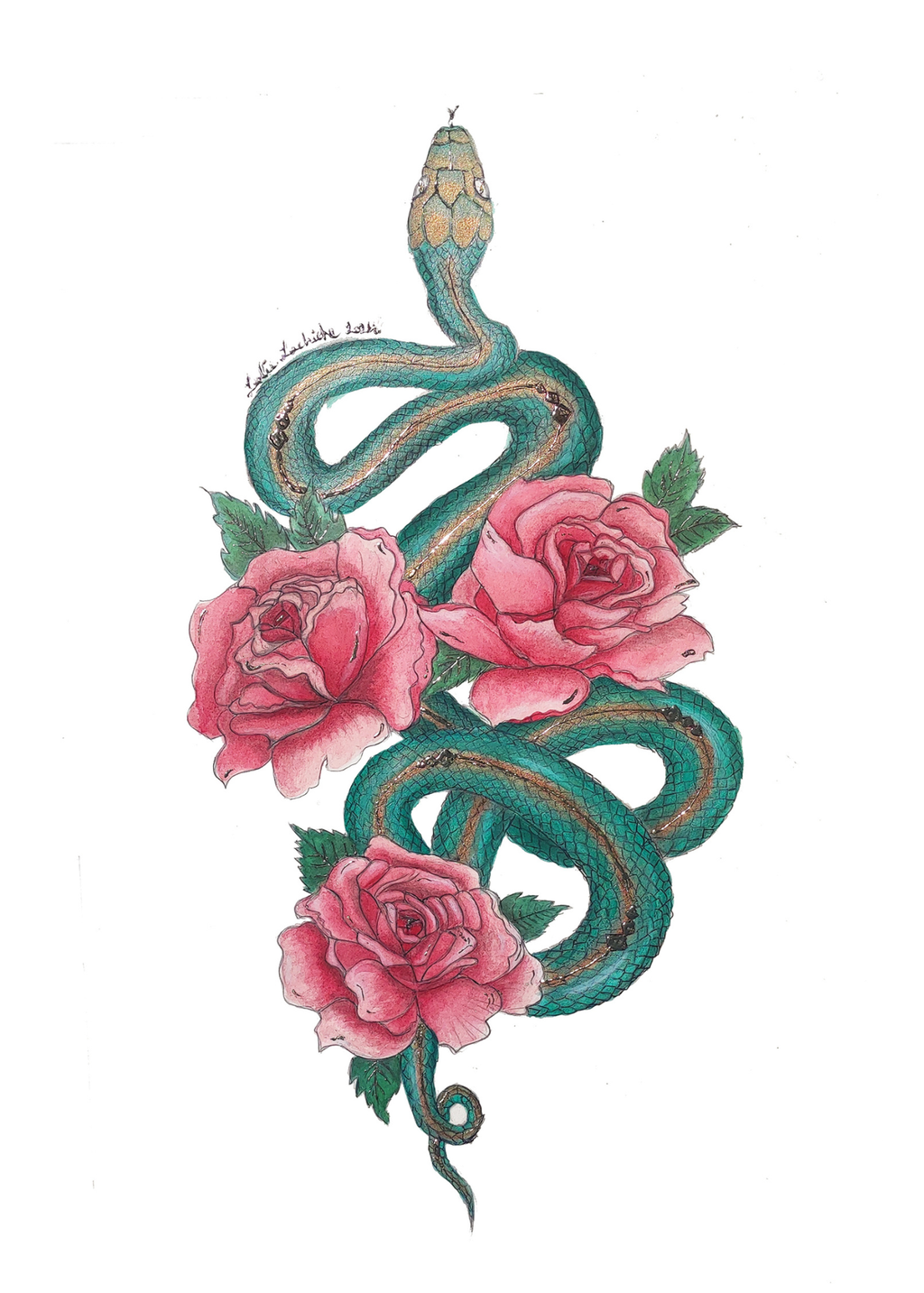 Emerald Snake — Art Greeting Card | CNY 2025
