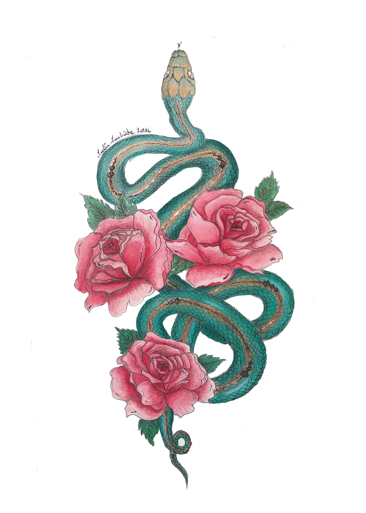 Emerald Snake — Art Greeting Card | CNY 2025