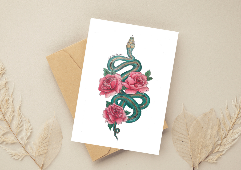 Emerald Snake — Art Greeting Card | CNY 2025