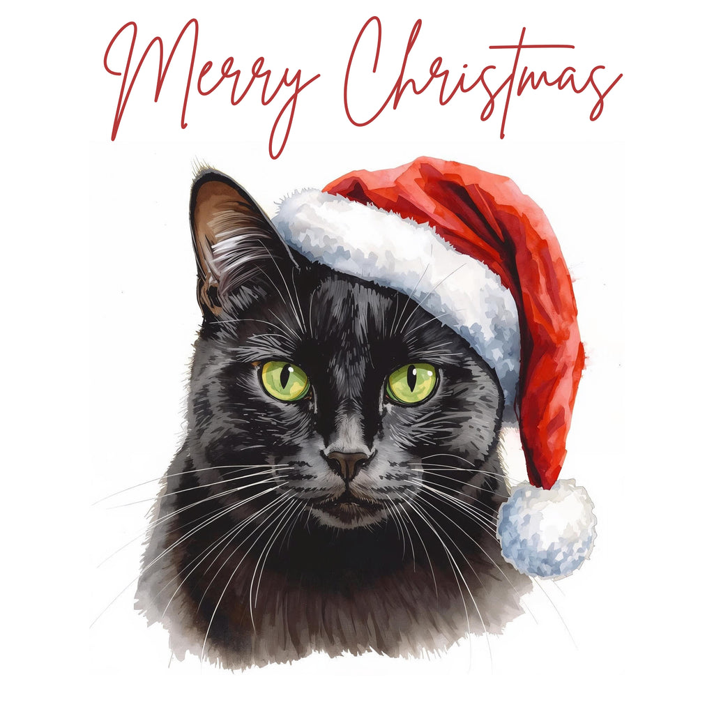 Black Cat | Christmas Greeting Card | Leslie Lachiche