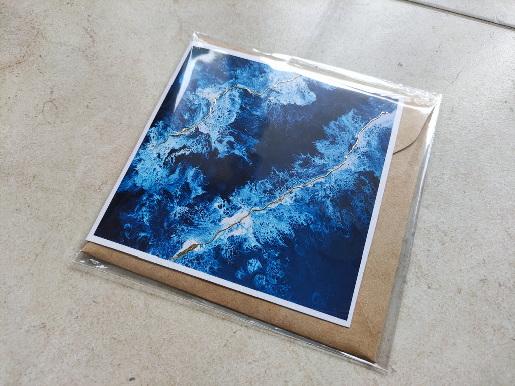Deep | Art Greeting Card | Acrylic Fluid Art | HK LOCAL