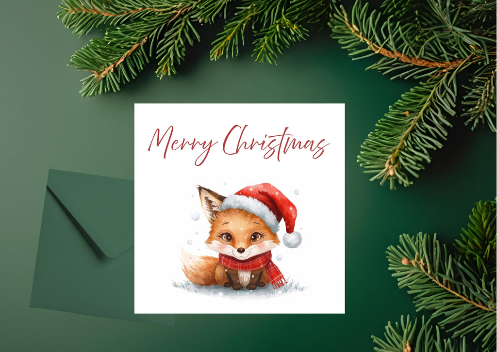 Fox | Christmas Baby Animals Greeting Card | Leslie Lachiche