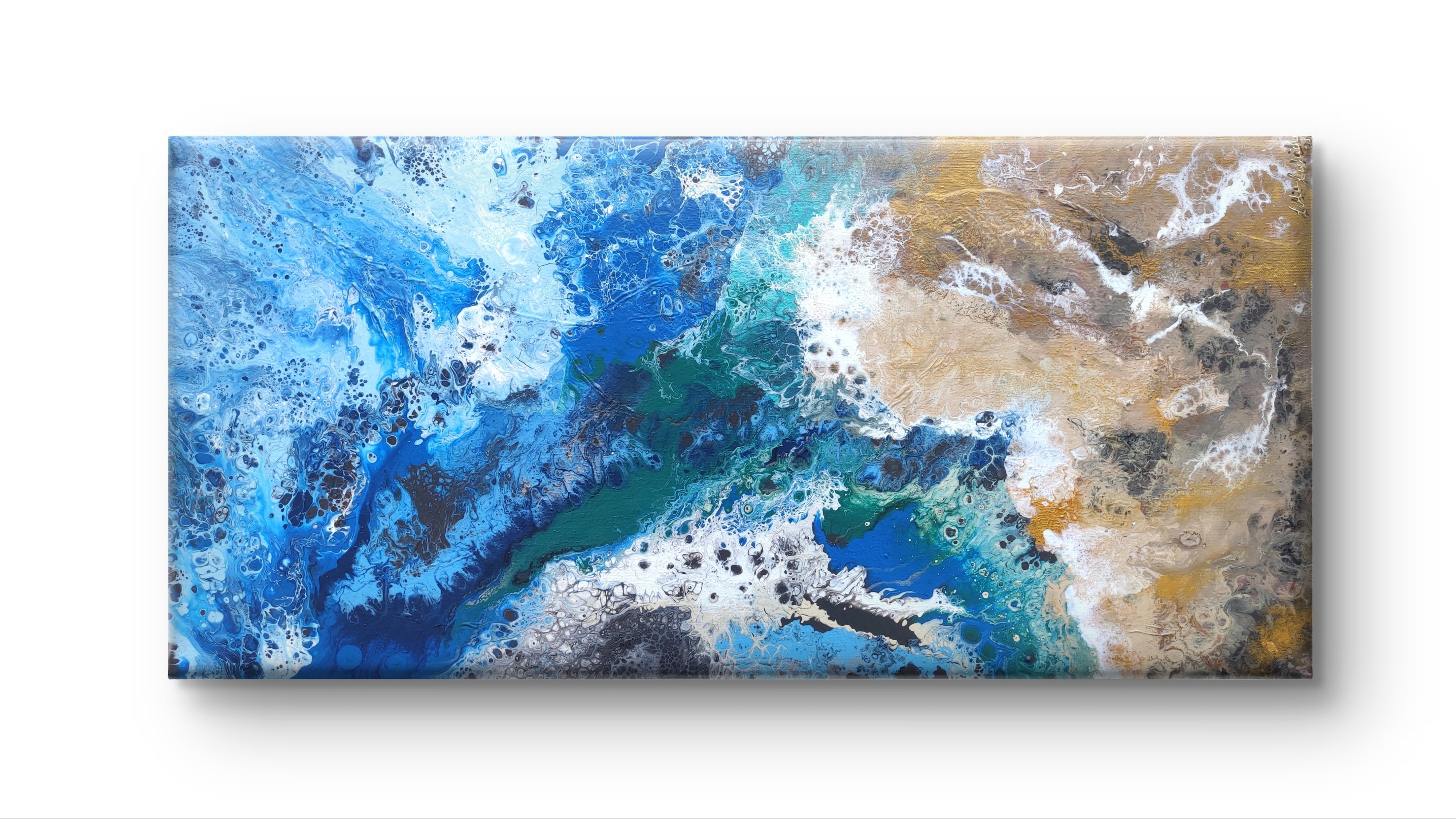 Gaia Origins — Original Fluid Art Aerial Earth Painting