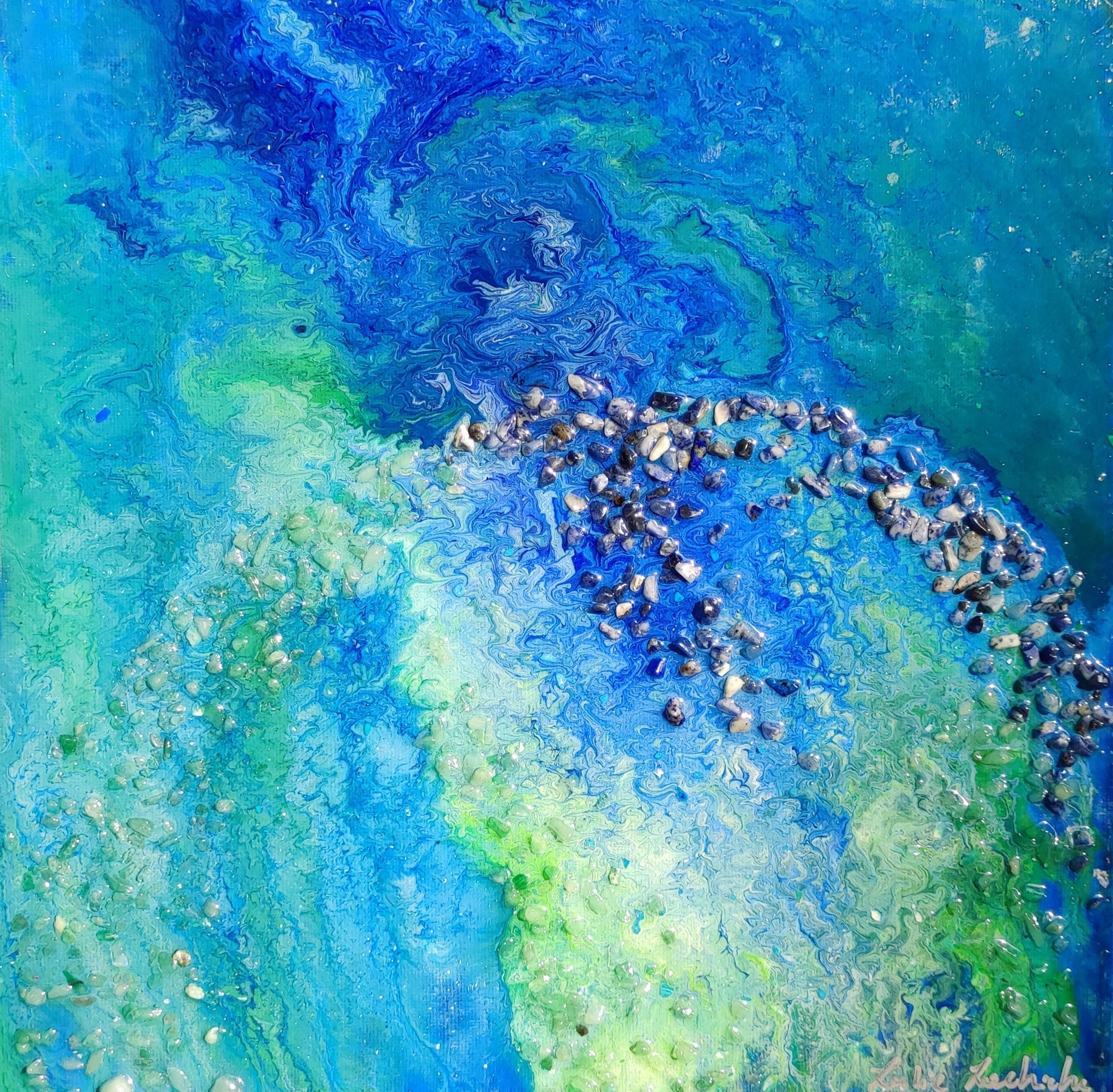Mother Earth — Original Acrylic Painting with Crystals | Nature Wonder Collection | Leslie Lachiche