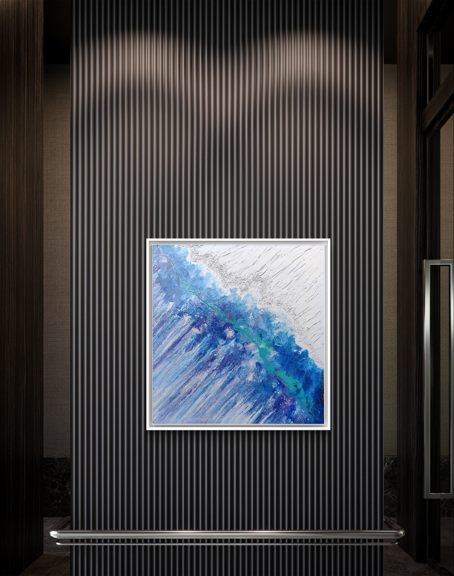 Icewave — Original Large Fluid Art Wave Painting with Texture Paste | OCEAN Collection