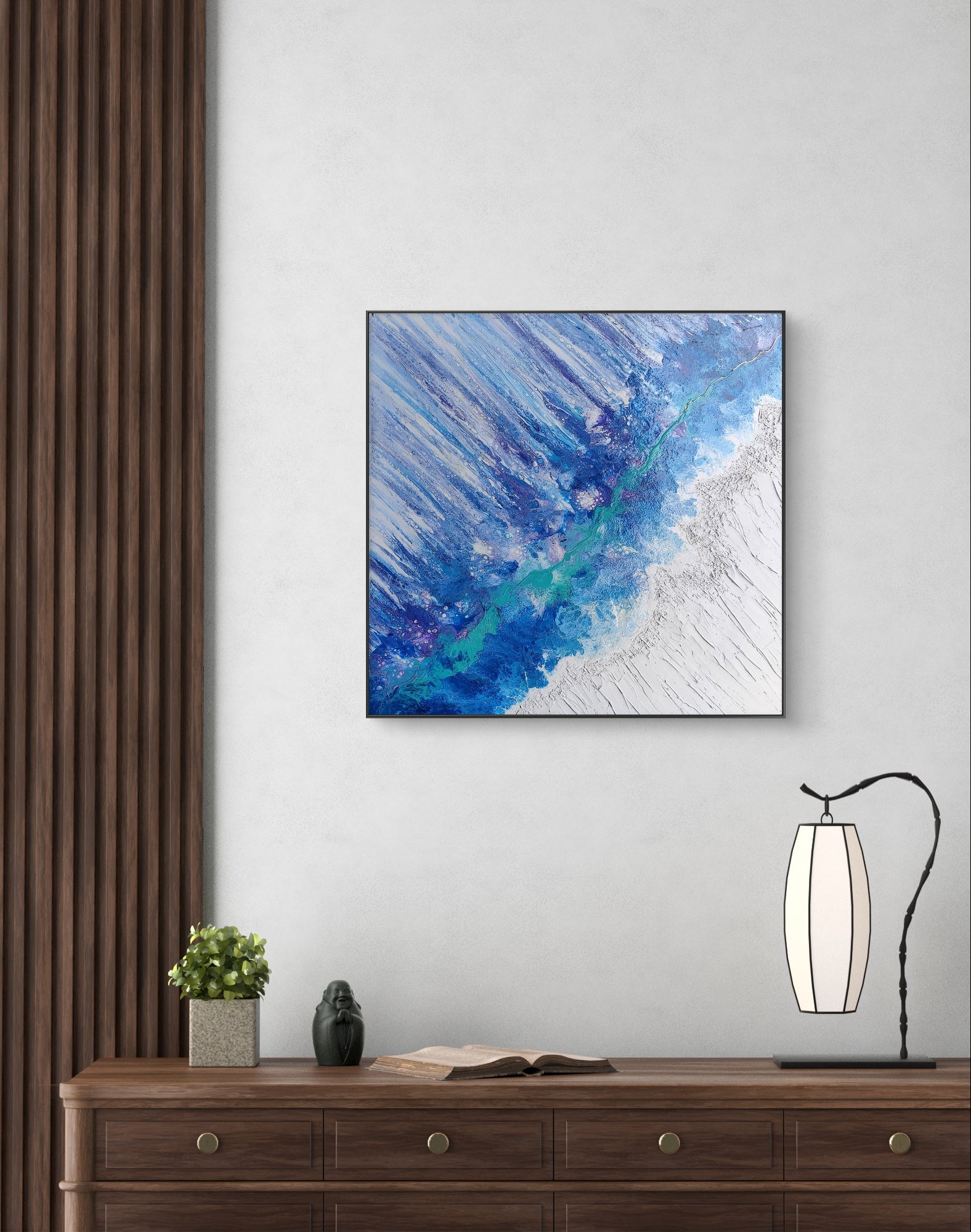 Icewave — Original Large Fluid Art Wave Painting with Texture Paste | OCEAN Collection