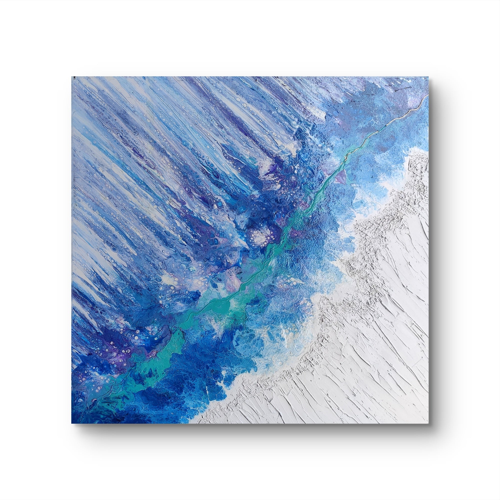 Icewave — Original Large Fluid Art Wave Painting with Texture Paste | OCEAN Collection