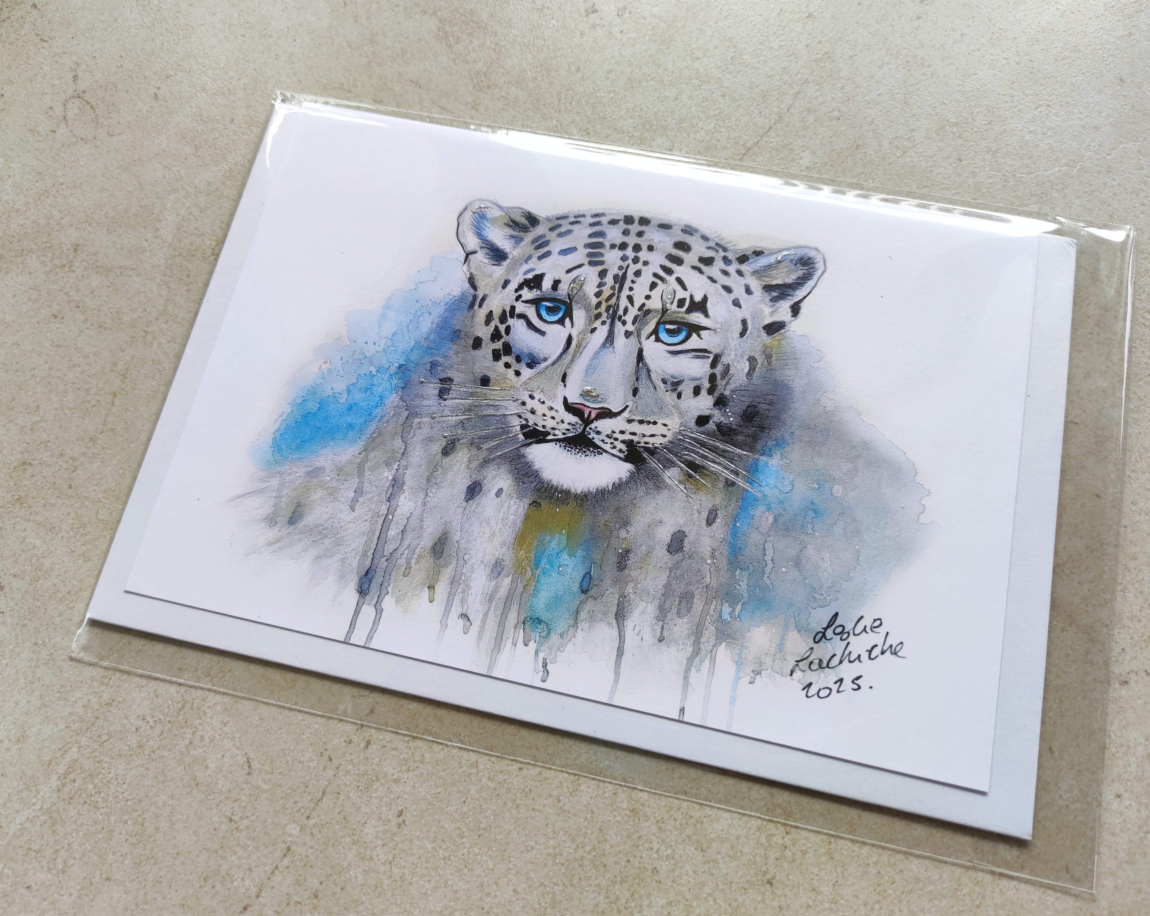 Snow Leopard | Art Greeting Card | Winter Collection | HK LOCAL