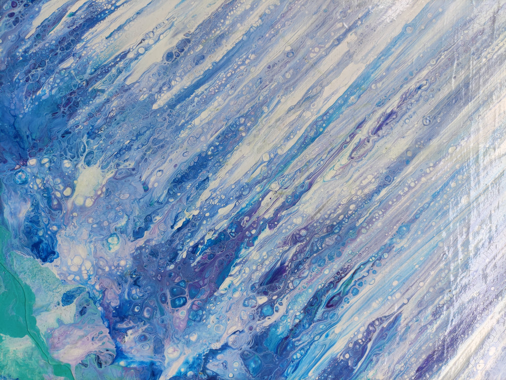 Abstract art with blue, purple, and green colors