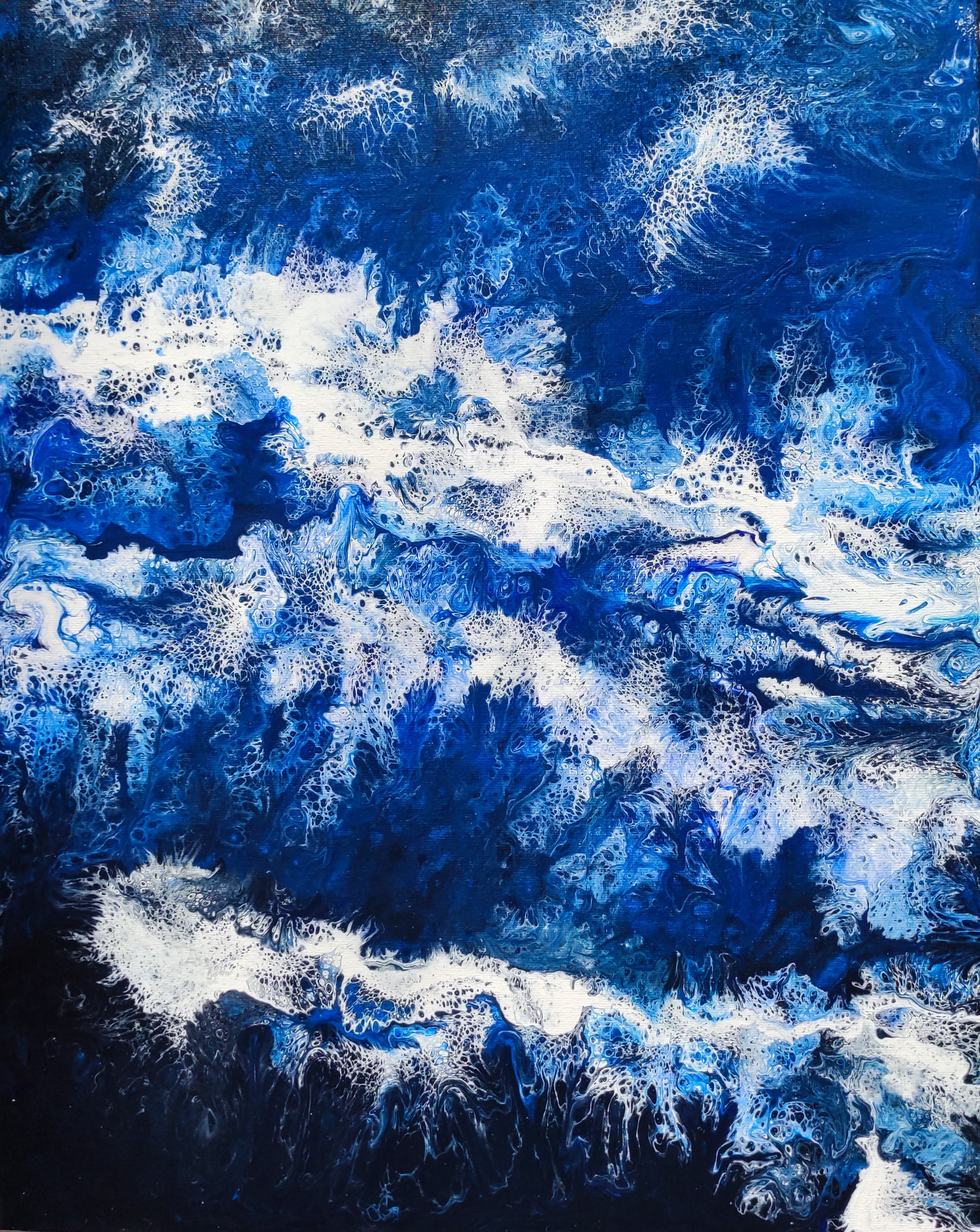 Open Sea — Original Fluid Acrylic Ocean Painting | Ocean Collection | Leslie Lachiche