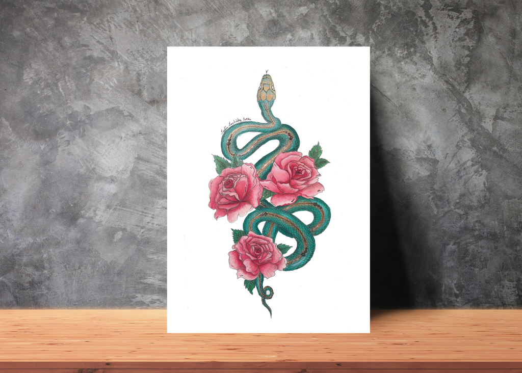 Emerald Snake — Art Greeting Card | CNY 2025