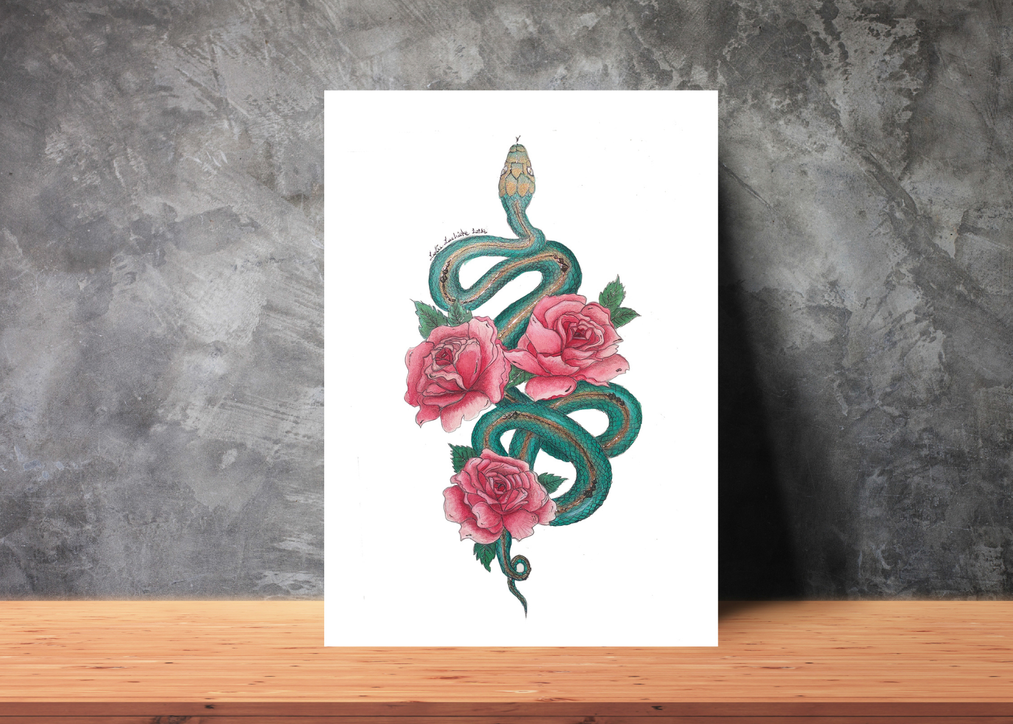 Emerald Snake — Art Greeting Card | CNY 2025