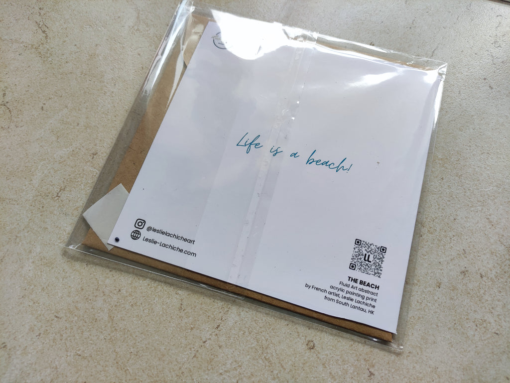 The Beach | Art Greeting Card | Acrylic Fluid Art | HK LOCAL