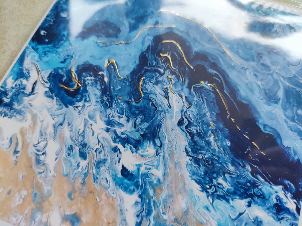 The Beach | Art Greeting Card | Acrylic Fluid Art | HK LOCAL