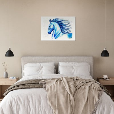 Blue Horse - Art Poster | Silver Foil | A3 | HK LOCAL