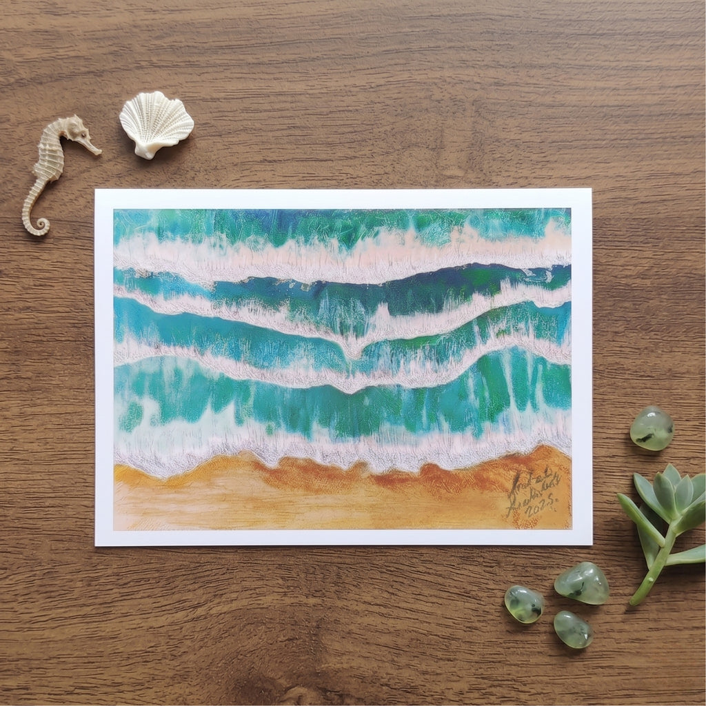 Beach — Fluid Art Greeting Card | Ocean Collection