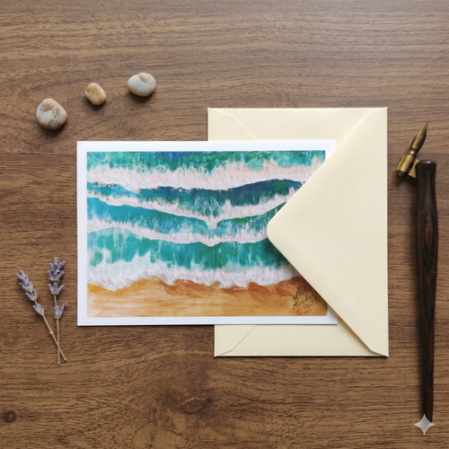 Beach — Fluid Art Greeting Card | Ocean Collection