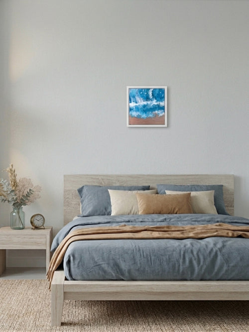 beach painting in bedroom 