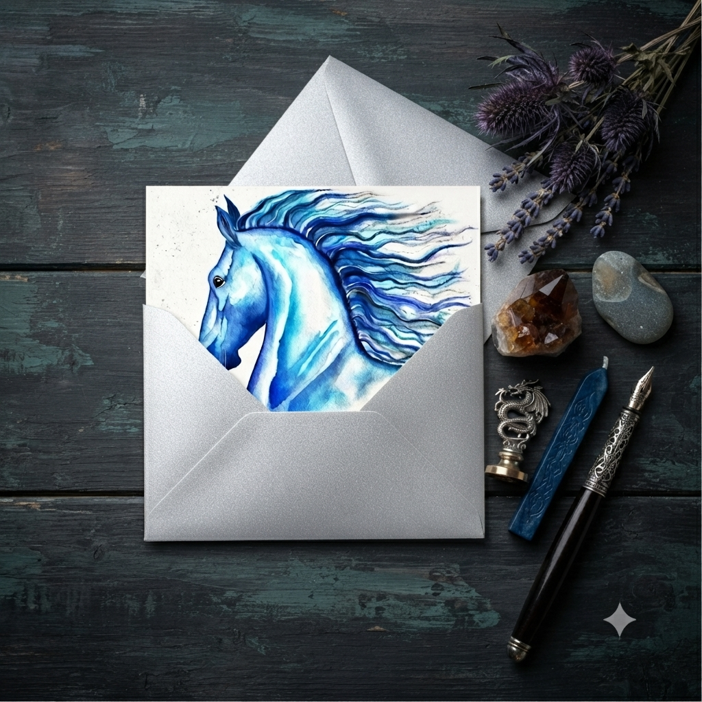 Blue Horse | Art Greeting Card | CNY 2026 | HK LOCAL