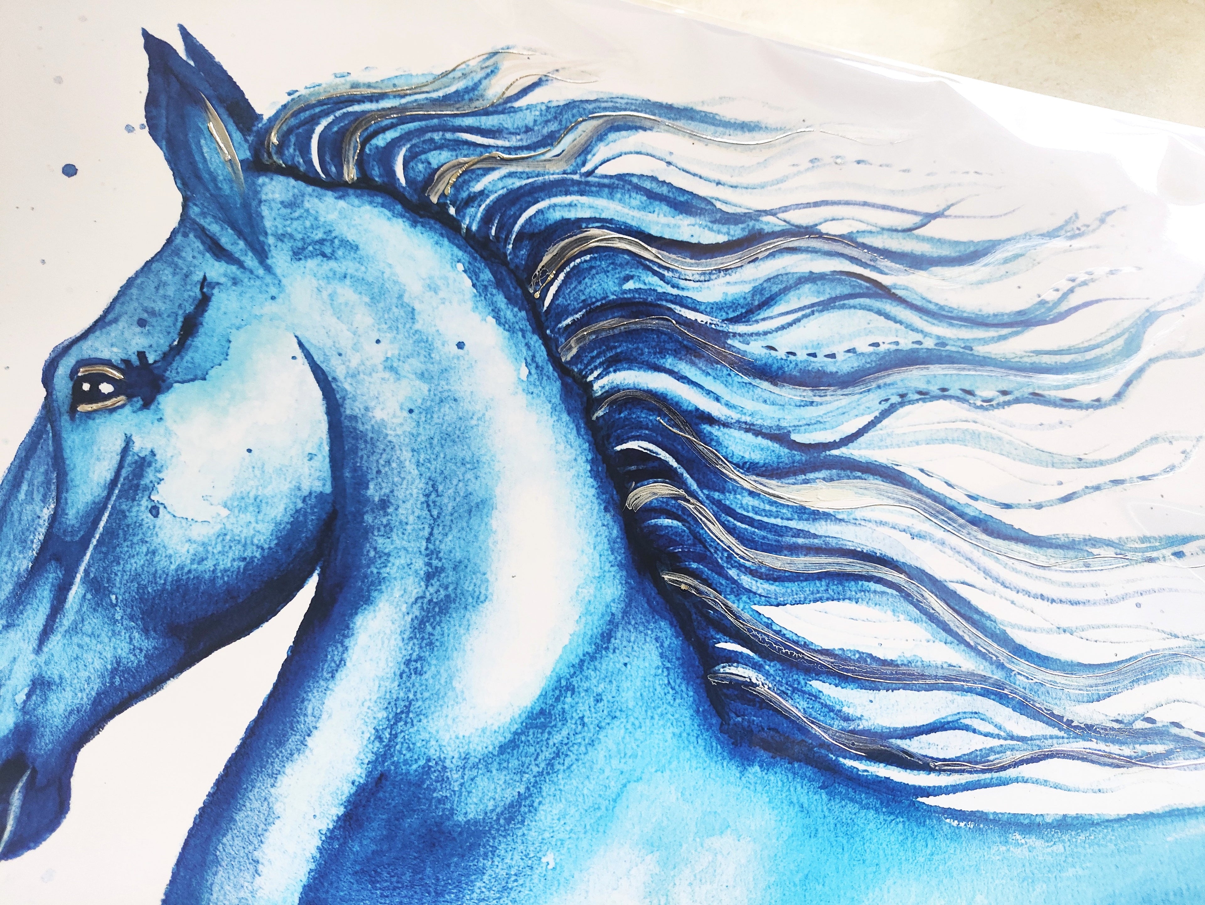 Blue Mare- Art Poster | Silver Foil | A3 | HK LOCAL
