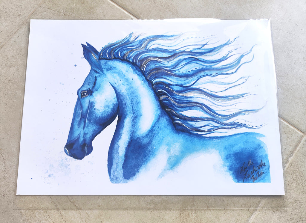 Blue Mare- Art Poster | Silver Foil | A3 | HK LOCAL