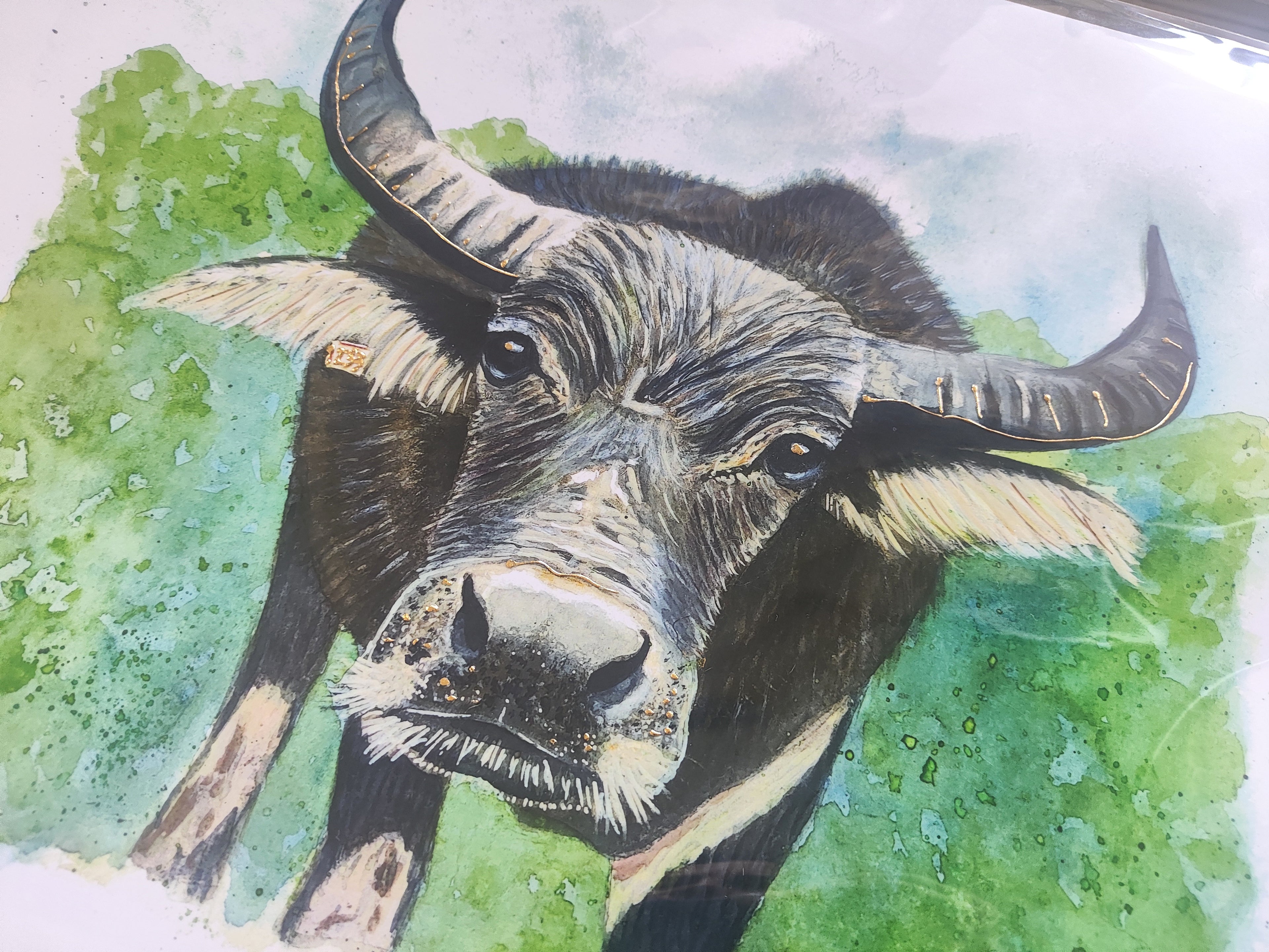 Buffalo 1233 - Art Poster | Gold/ silver Foil | A3 | Lantau | HK LOCAL