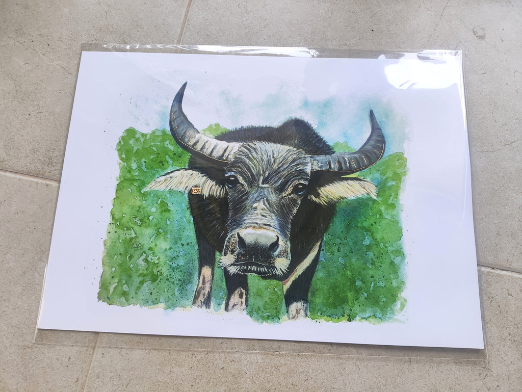 Buffalo 1233 - Art Poster | Gold/ silver Foil | A3 | Lantau | HK LOCAL