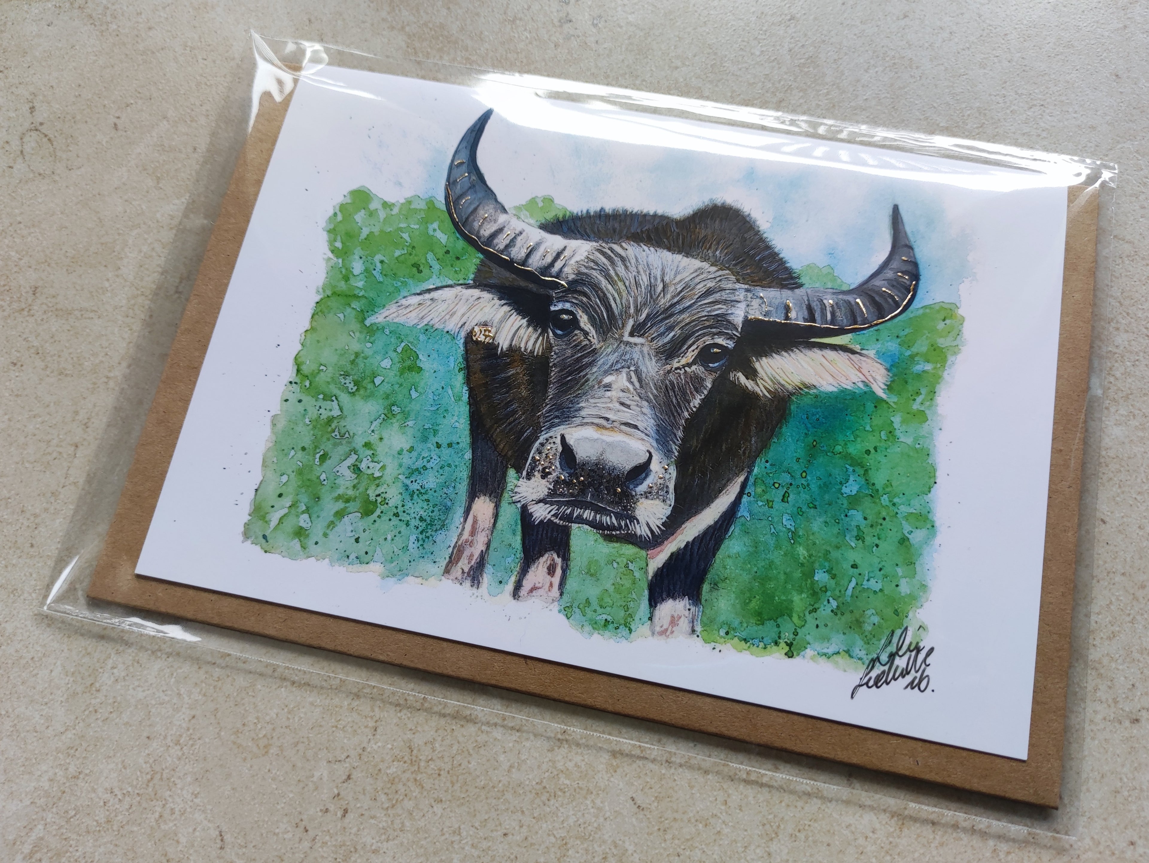 Buffalo 1233 — Art Greeting Card | Lantau Island | HK LOCAL