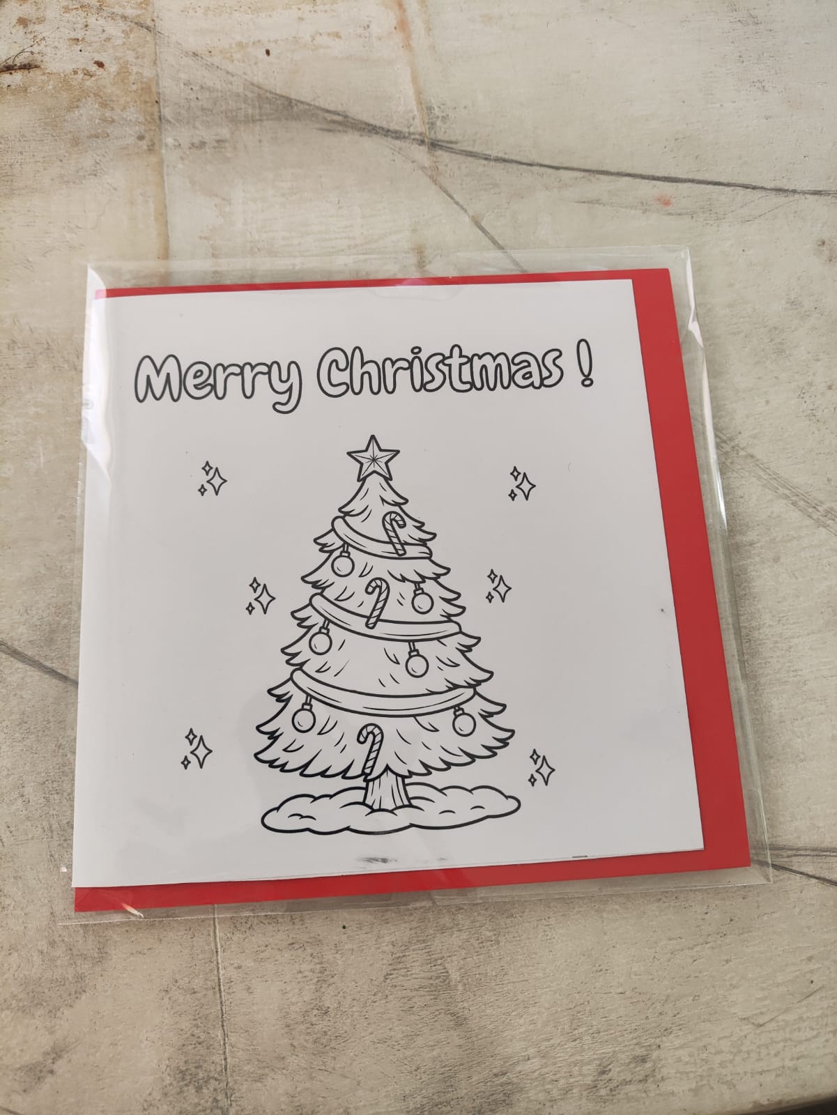 Christmas Tree | Christmas Coloring Card — Color It Yourself Festive Greeting Card