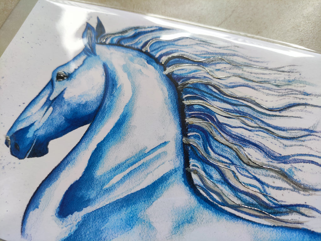 Blue Horse | Art Greeting Card | CNY 2026 | HK LOCAL