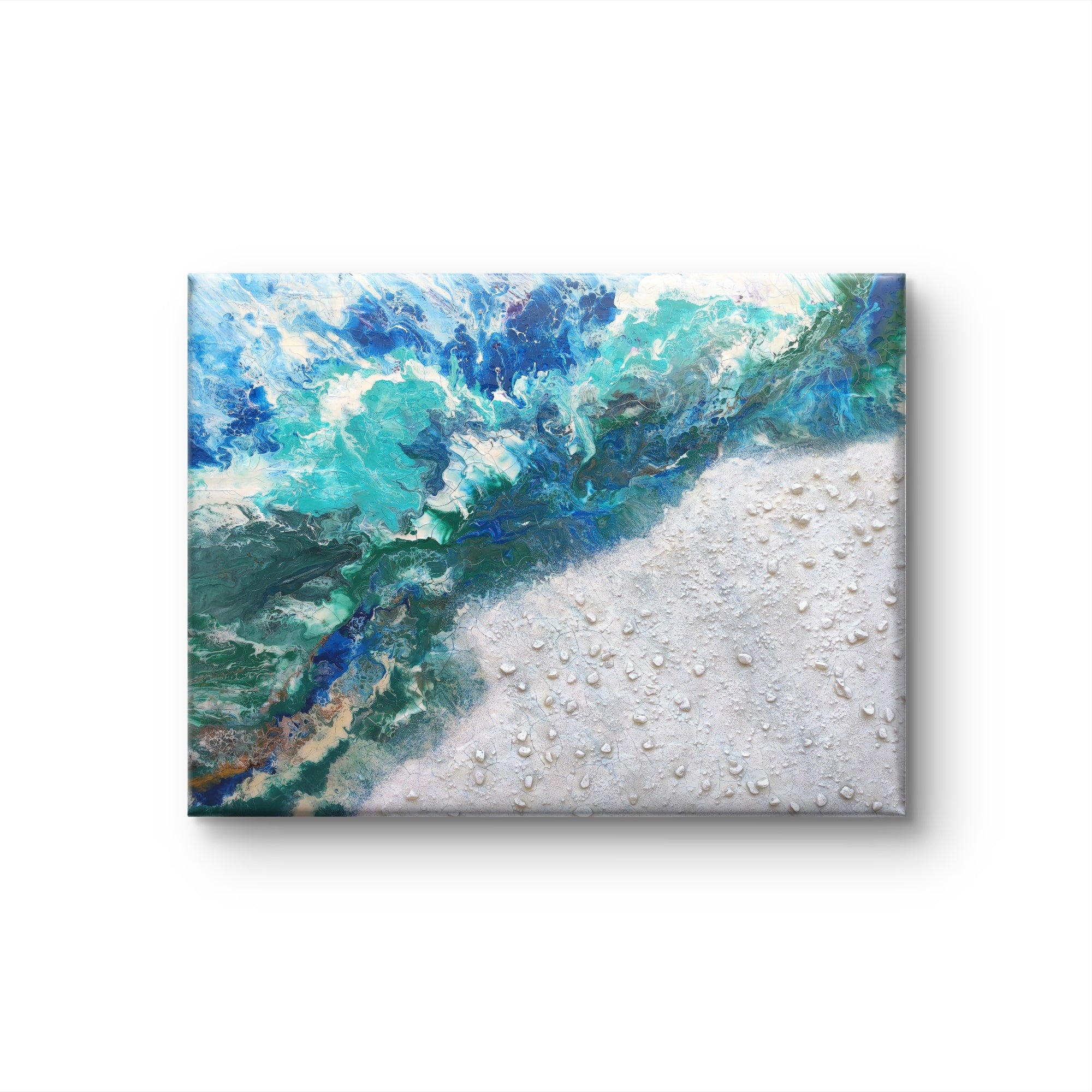 Defrost — Original Large Fluid Art Painting with Quartz Crystals & Epoxy | OCEAN Collection