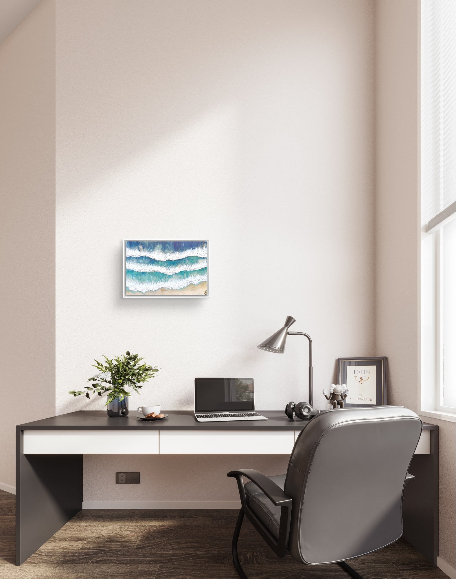 Dreamshore — Original Fluid Art Aerial Beach Painting with Epoxy Resin | OCEAN & BEACHES Collection