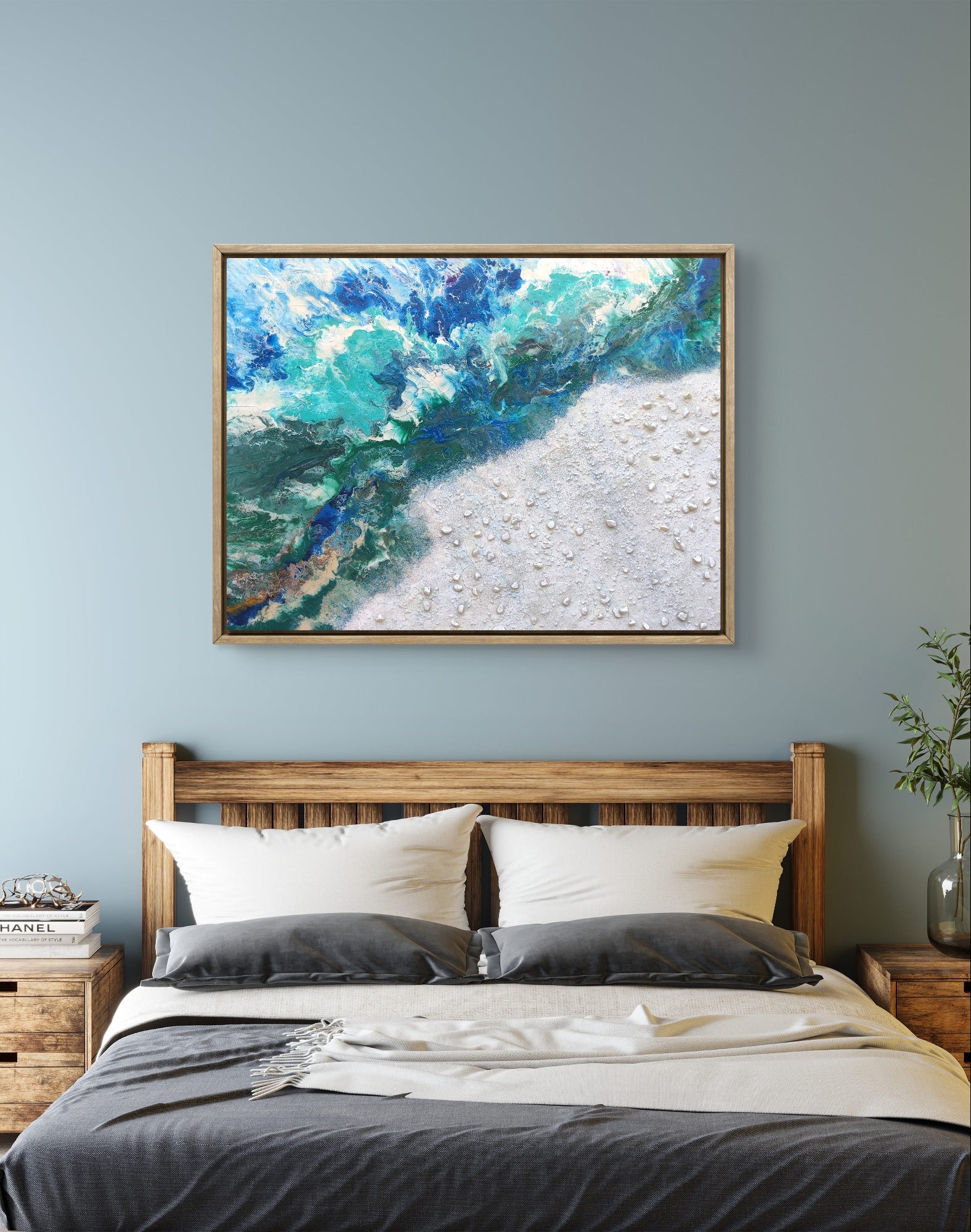 Defrost — Original Large Fluid Art Painting with Quartz Crystals & Epoxy | OCEAN Collection