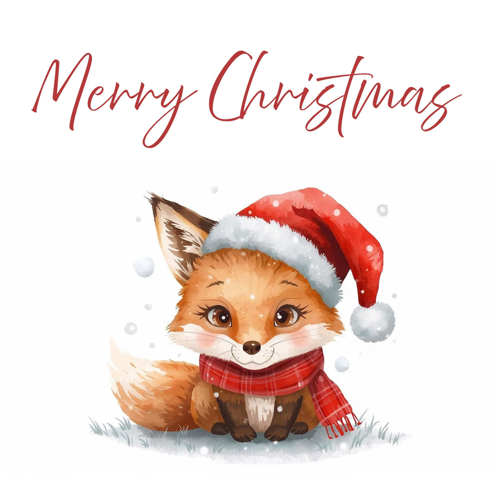 Fox | Christmas Baby Animals Greeting Card | Leslie Lachiche