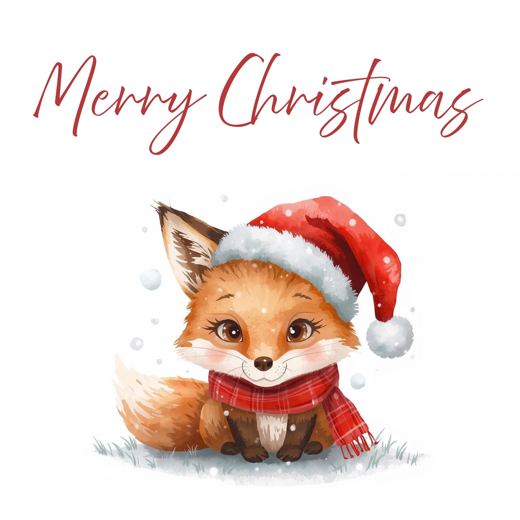 Fox | Christmas Baby Animals Greeting Card | Leslie Lachiche