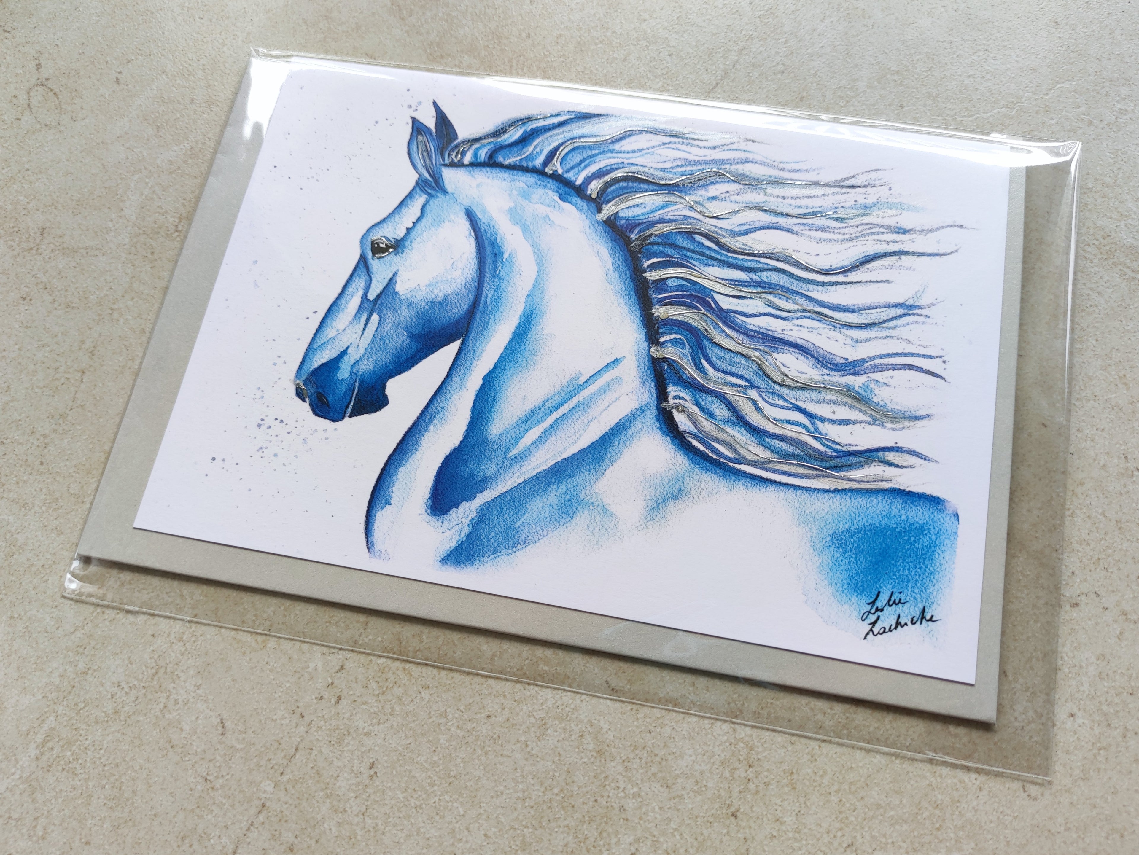Blue Horse | Art Greeting Card | CNY 2026 | HK LOCAL