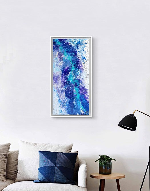 Iceflow — Original Fluid Art Painting with Silver Foil & Texture Paste | OCEAN Collection