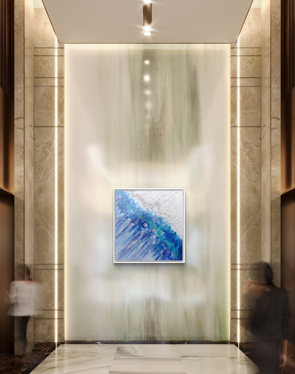Icewave — Original Large Fluid Art Wave Painting with Texture Paste | OCEAN Collection