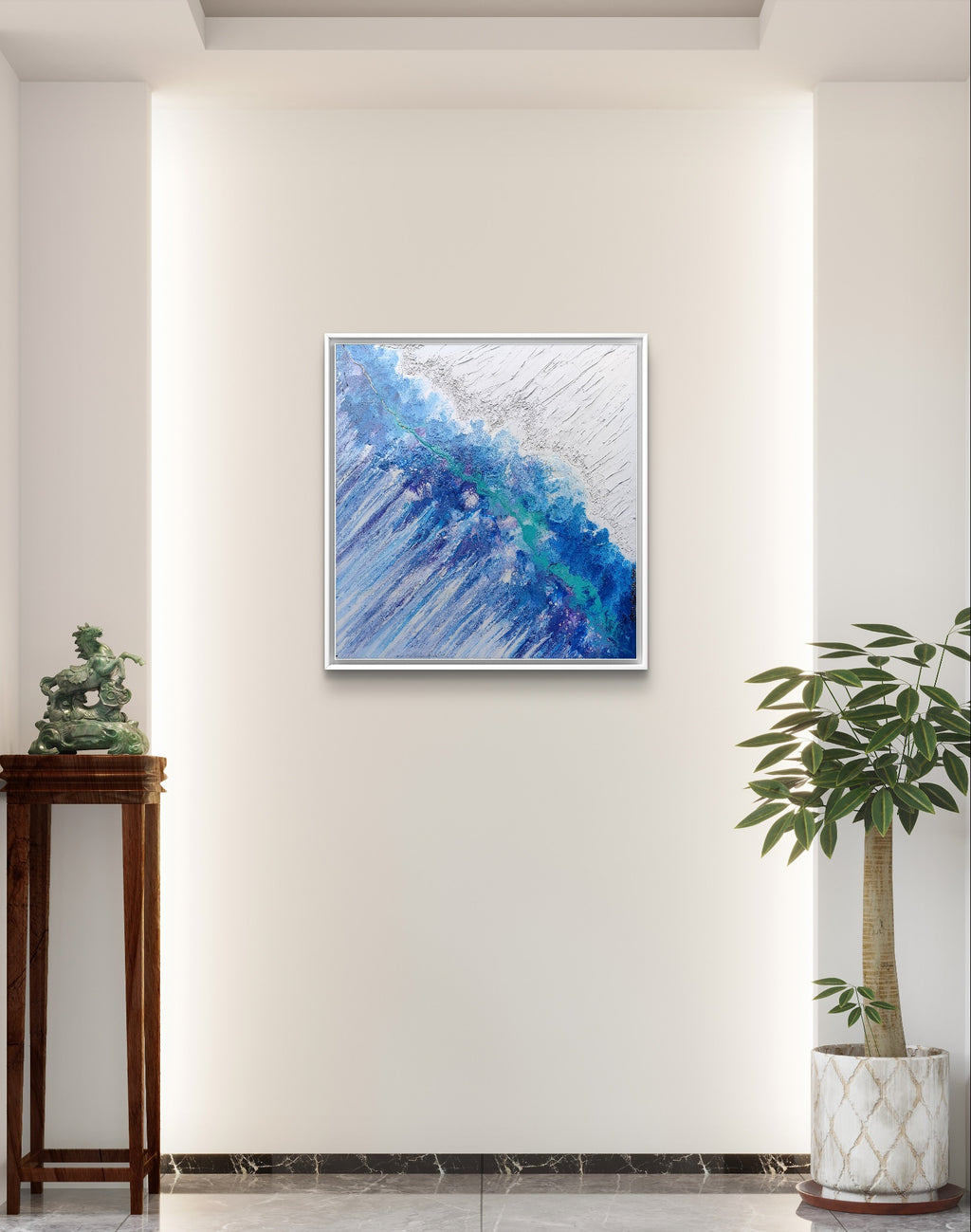 Icewave — Original Large Fluid Art Wave Painting with Texture Paste | OCEAN Collection