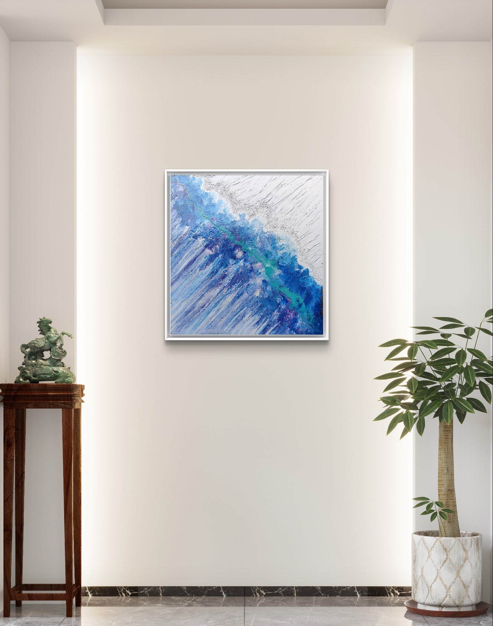 Icewave — Original Large Fluid Art Wave Painting with Texture Paste | OCEAN Collection