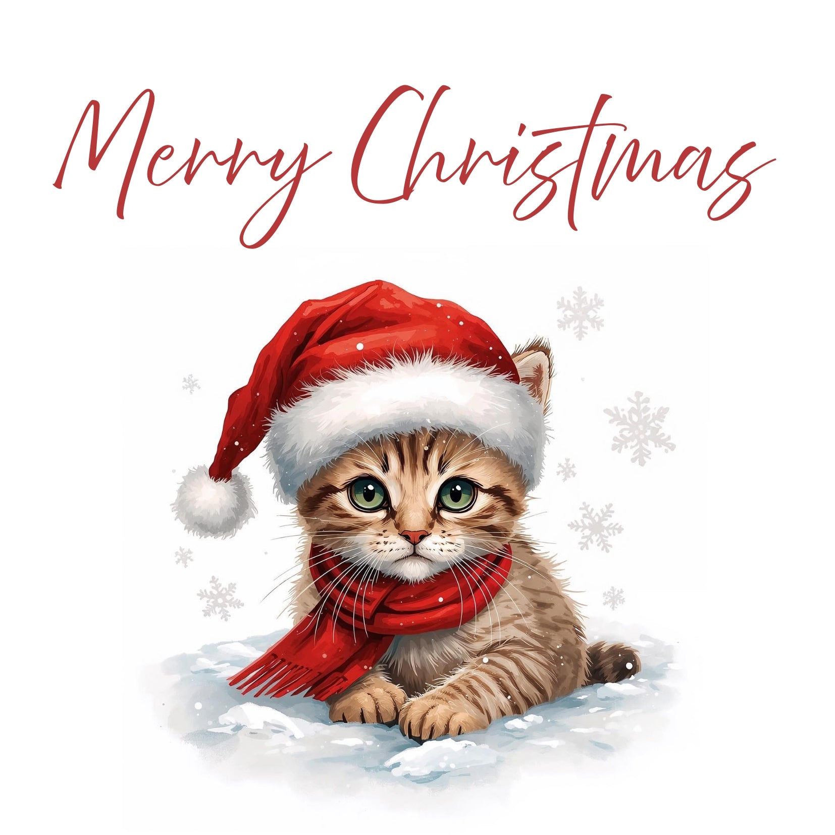 Kitten Christmas Baby Animals Greeting Card | Leslie Lachiche