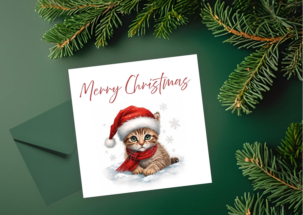 Kitten Christmas Baby Animals Greeting Card | Leslie Lachiche