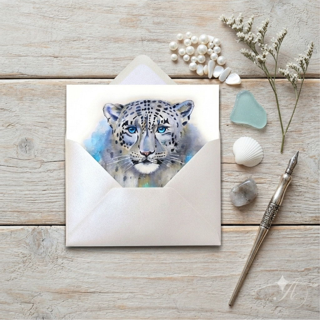Snow Leopard | Art Greeting Card | Winter Collection | HK LOCAL