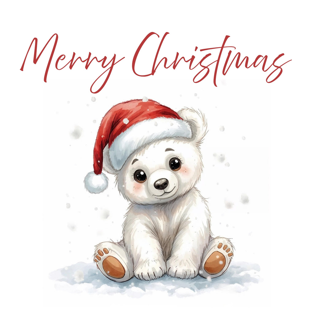 Polo Cub | Christmas Baby Animals Greeting Card | Leslie Lachiche