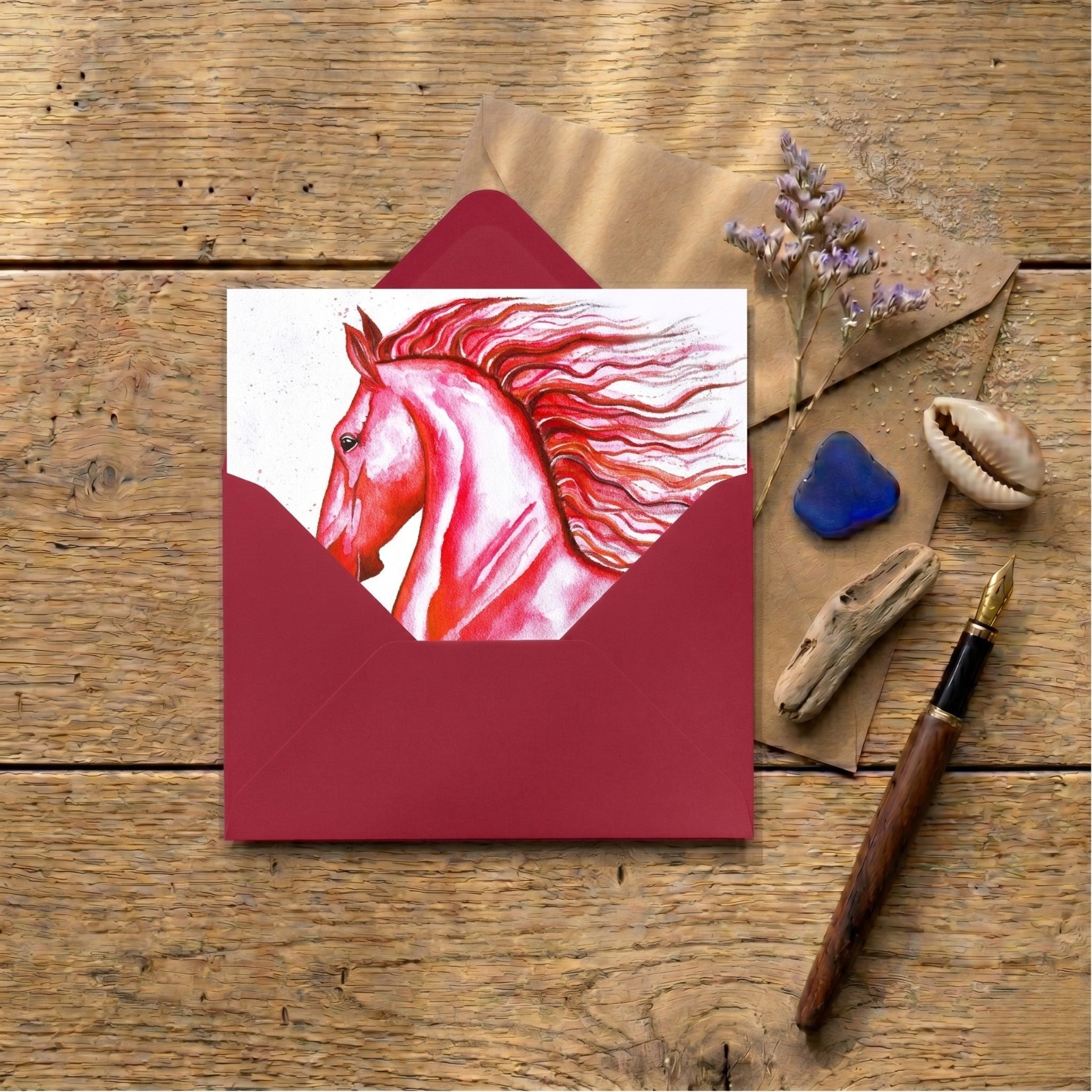 Red Horse — Art Greeting Card | CNY 2026