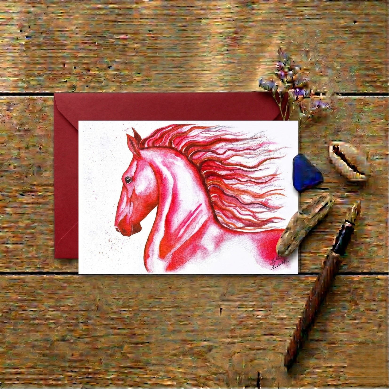 Red Horse — Art Greeting Card | CNY 2026
