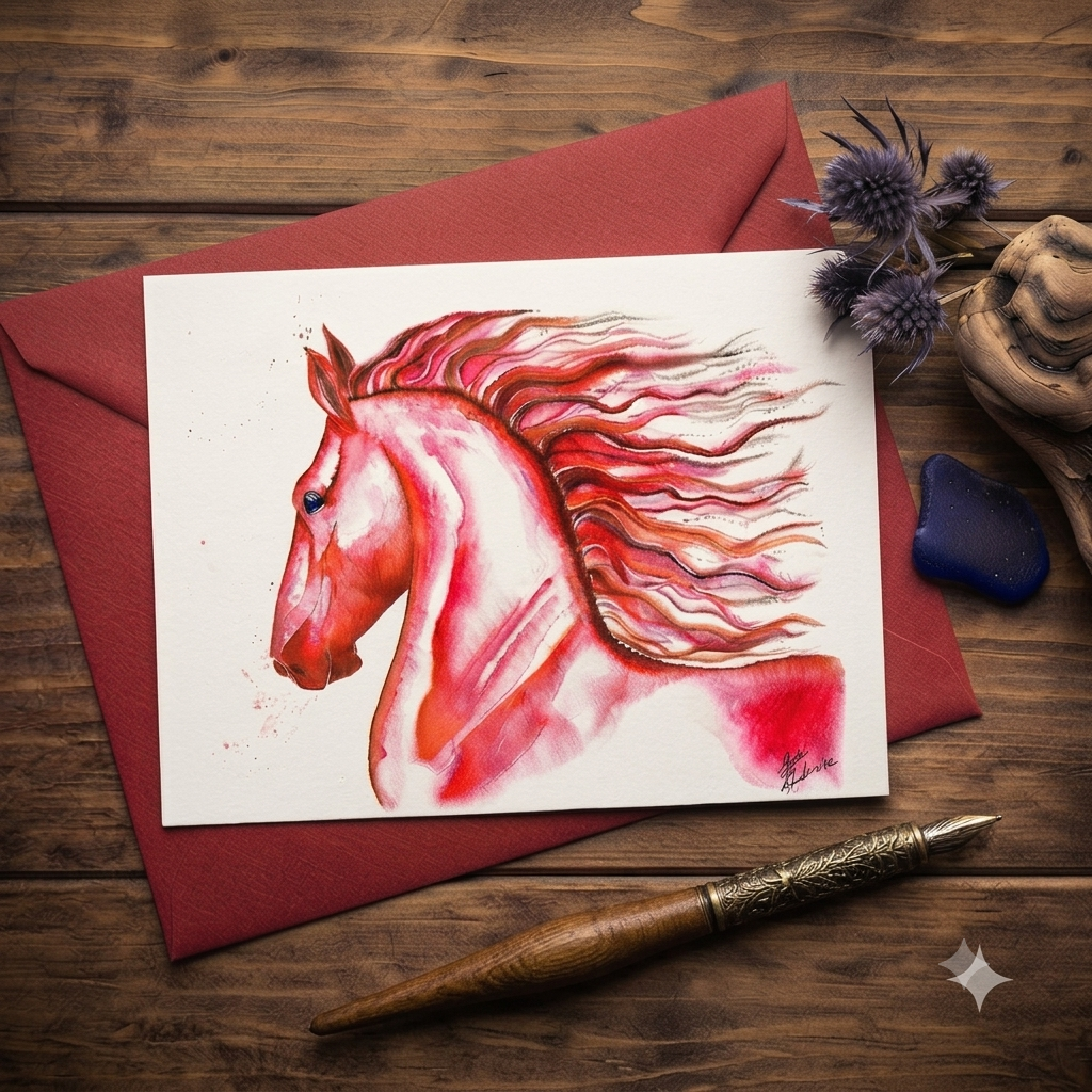Red Horse | Art Greeting Card | CNY 2026 | HK LOCAL