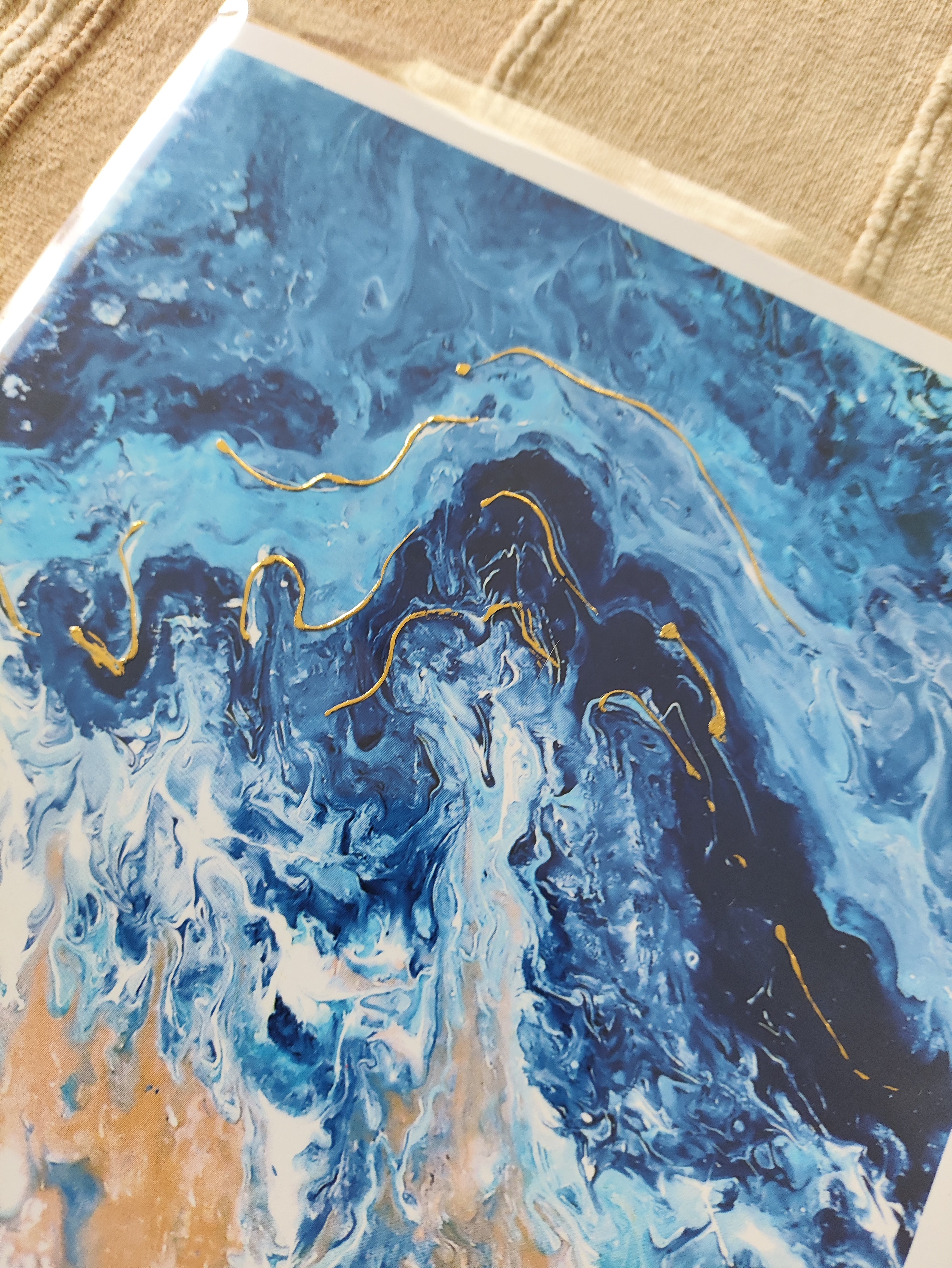 La Playa — Tarjeta de felicitación artística | Arte fluido acrílico