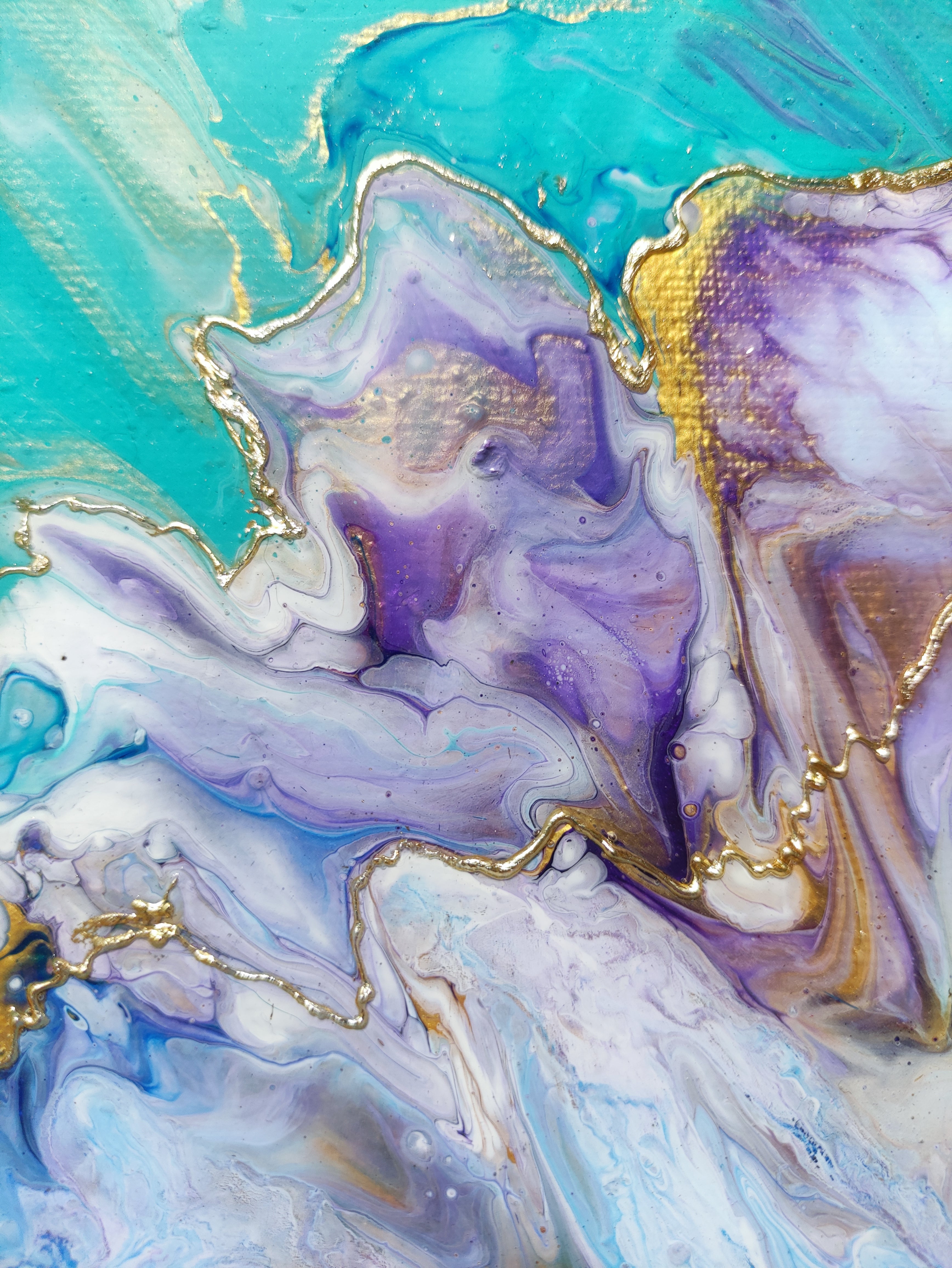 purple, green, gold and white abstract pattern