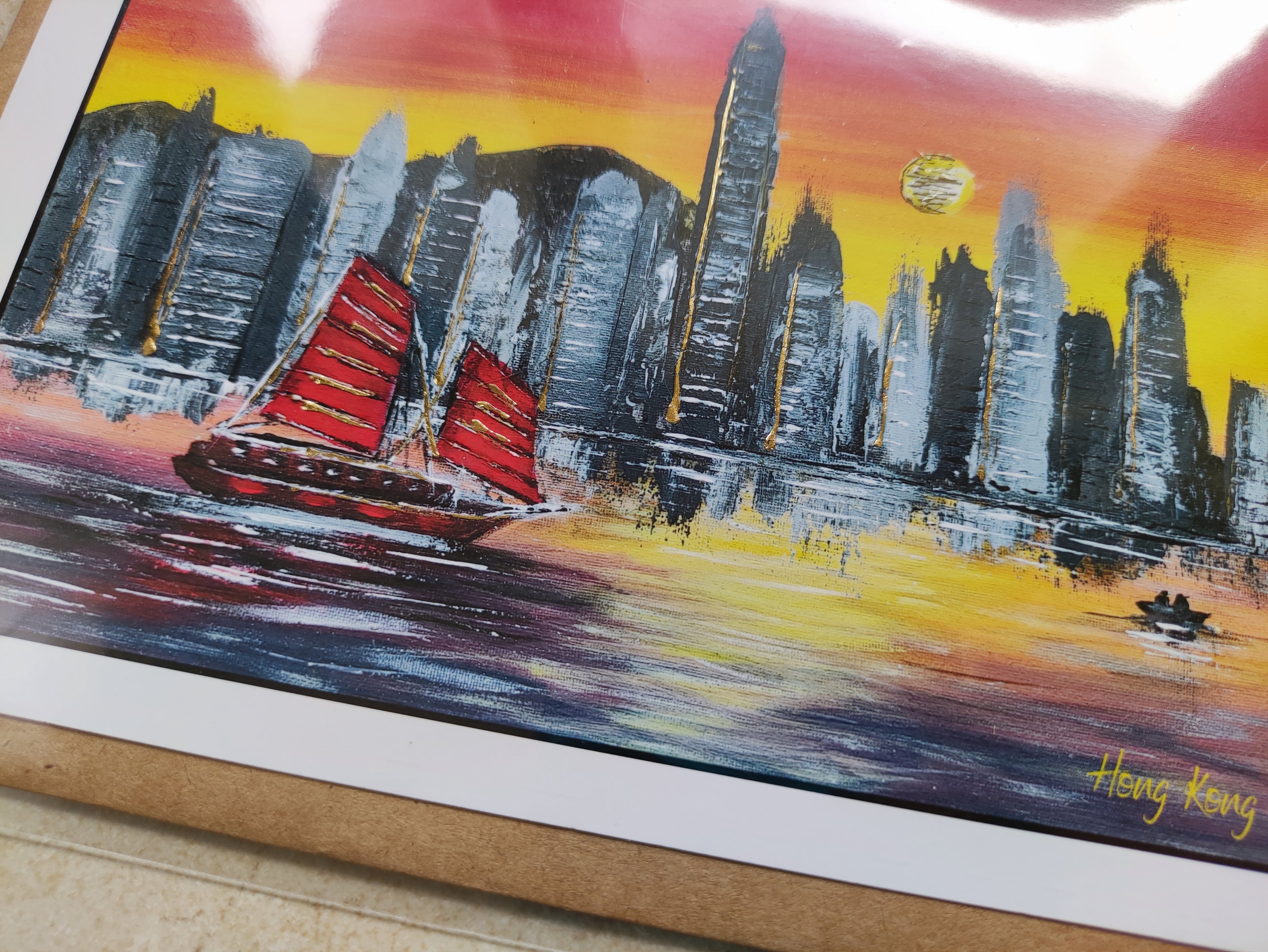 HK Sunset | Art Greeting Card | Original Oil Painting print | HK LOCAL